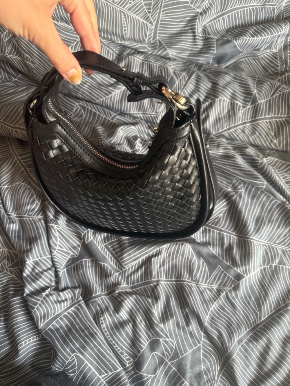 Black Vegan Leather, Designer Inspired Adjustable Bag - Picture 4 of 9